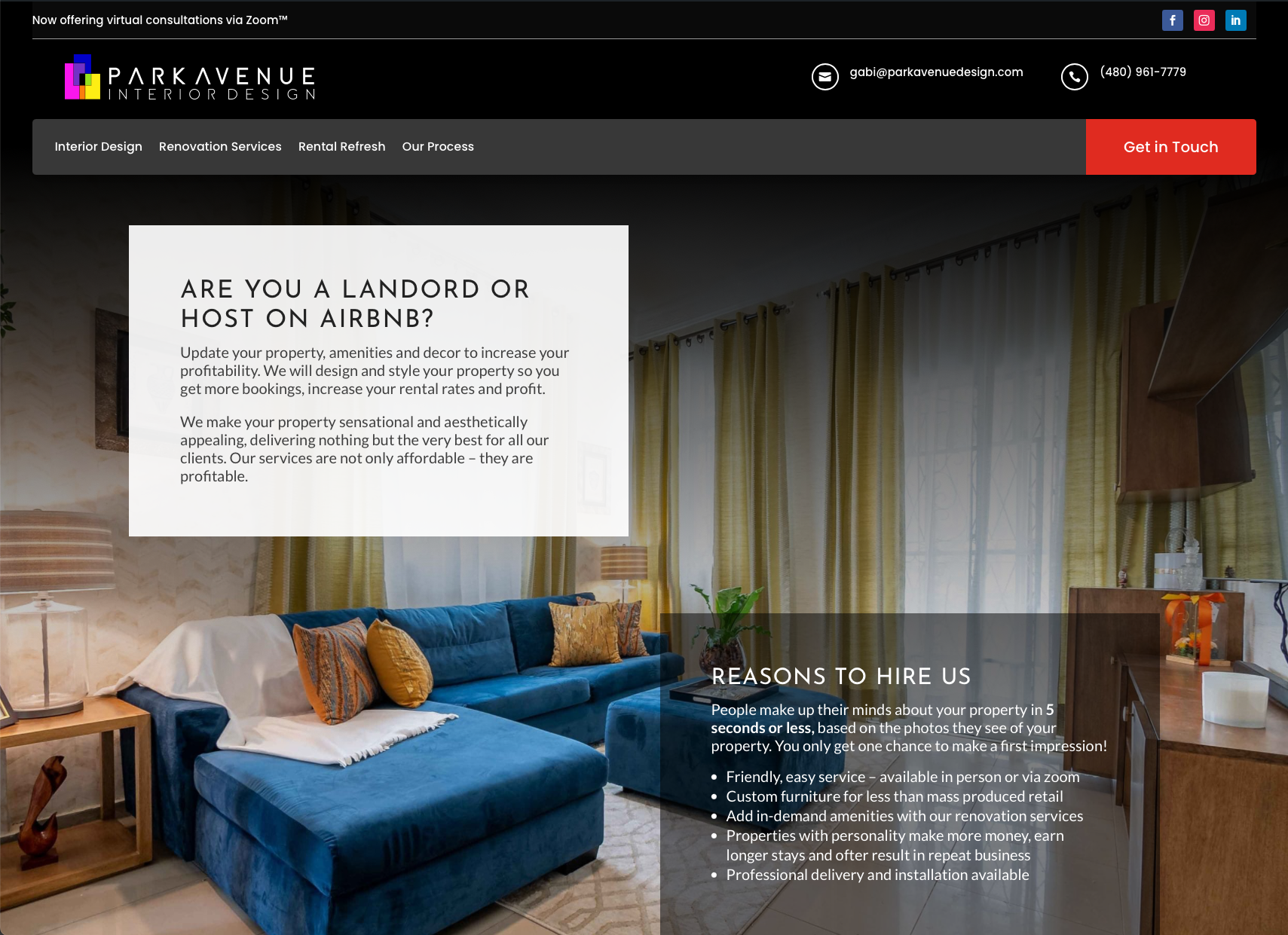 Rental design page